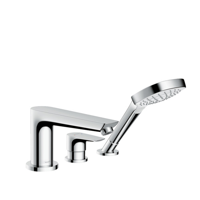 Hansgrohe Talis E Смеситель на край ванны, на 3 отв, с ручным душем, цвет: хром