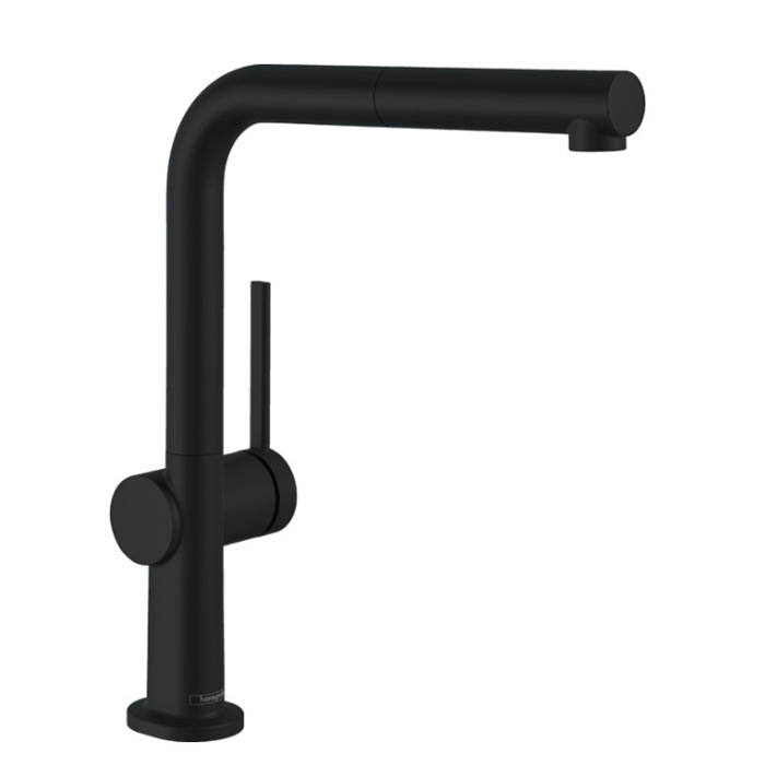 Hansgrohe Talis M54 Смеситель для кухни, 1 отв, с вытяжным изливом 1jet, sBox, цвет: чёрный матовый