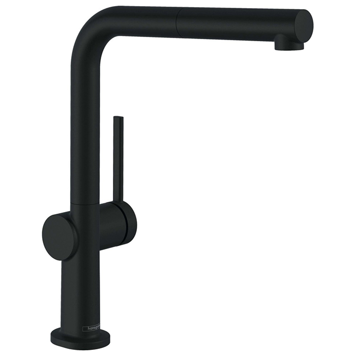 Hansgrohe Talis M54 Смеситель для кухни, 1 отв, с вытяжным изливом 1jet, цвет: черный матовый