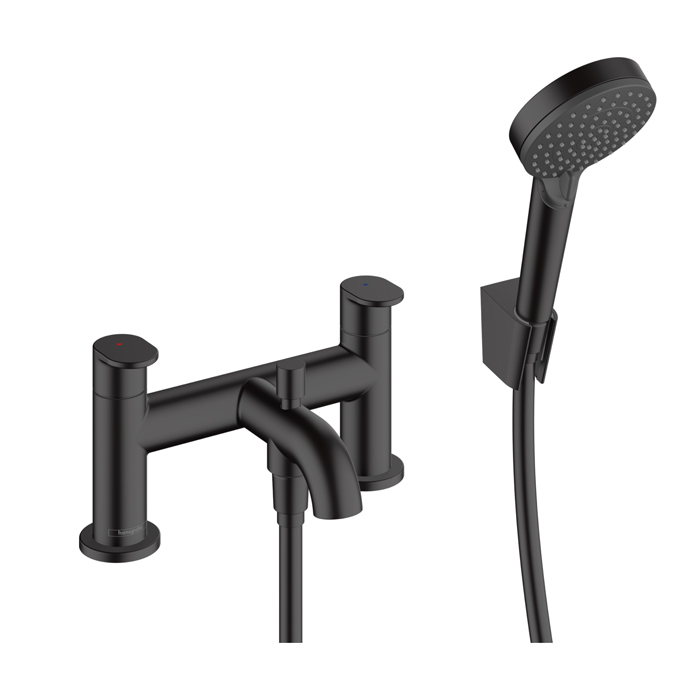 Hansgrohe Vernis Blend Смеситель на край ванны, на 2 отв, цвет: матовый черный