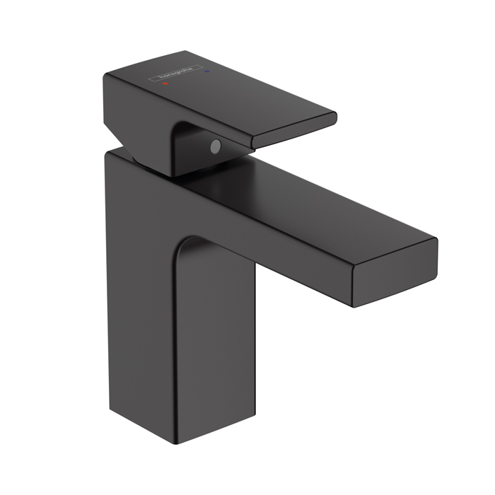 Hansgrohe Vernis Shap Смеситель для раковины, излив, с донным клапаном, цвет: матовый черный