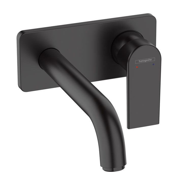 Hansgrohe Vernis Shap Смеситель для раковины, настенный, излив, внешняя часть, цвет: матовый черный