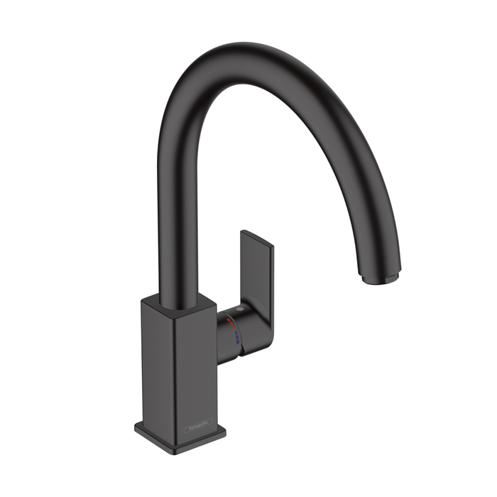 Hansgrohe Vernis Shape M35 Смеситель кухонный, однорычажный, излив, цвет: матовый черный