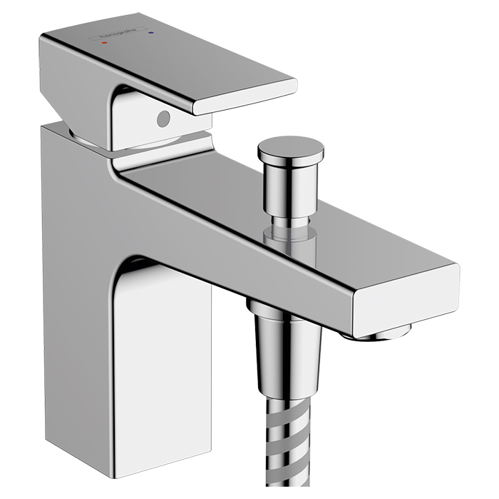 Hansgrohe Vernis Shape Смеситель для ванны, на 1 отв, с ручным душем, цвет: хром