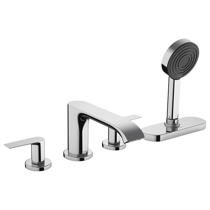 Hansgrohe Vernis Смеситель на борт ванны, на 4 отв, с ручной лейкой, цвет: хром