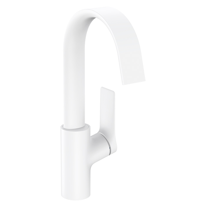 Hansgrohe Vivenis Смеситель для раковины, на 1 отв, с поворотным изливом, с донным клапаном, цвет: белый матовый