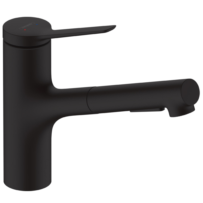 Hansgrohe Zesis M33 Смеситель для кухни, 1 отв, с вытяжным душем, цвет: черный матовый