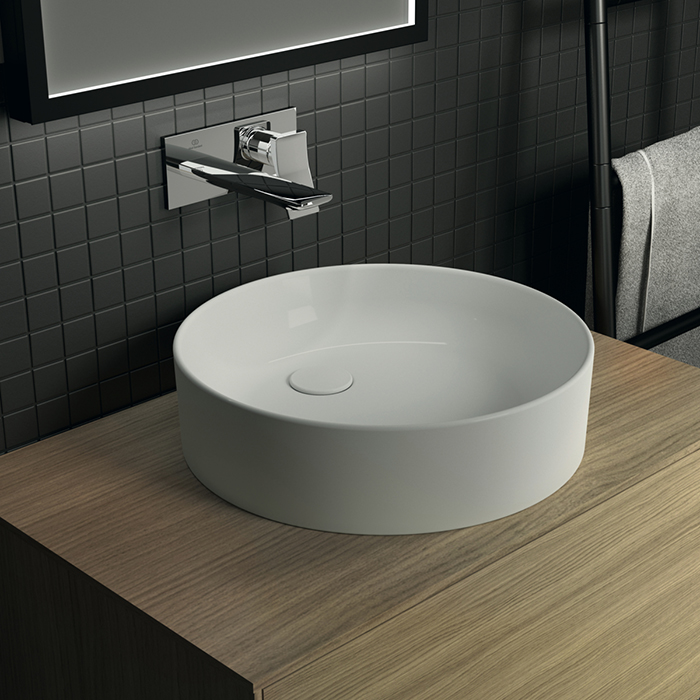 Ideal Standard Conca Раковина накладная, круглая, без отв, с крепежом, цвет: белый матовый