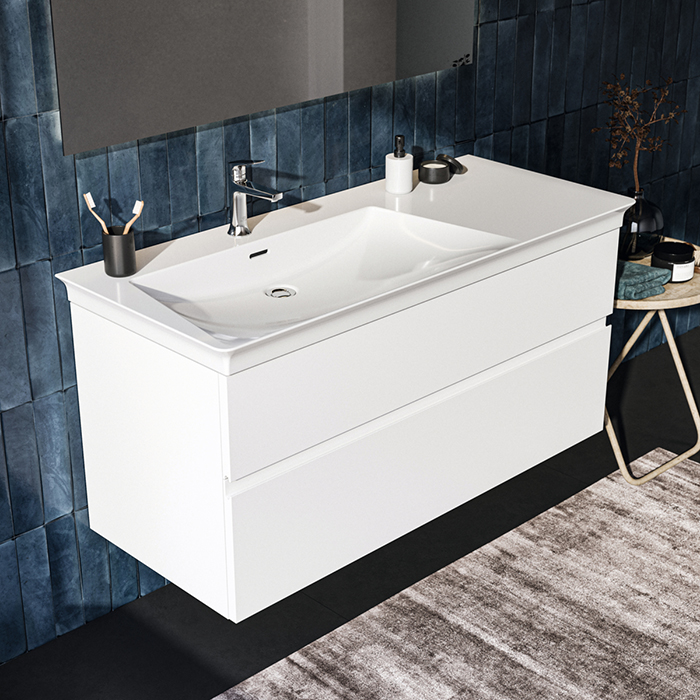 Ideal Standard Finesse Тумба с раковиной, подвесная, SX, 2 ящика, 1 отв, цвет: белый матовый
