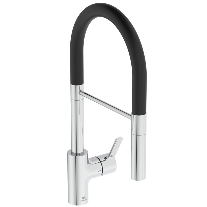Ideal Standard Gusto Смеситель для кухни, на 1 отв, с высоким трубчатым вытяжным изливом R-типа, цвет: хром