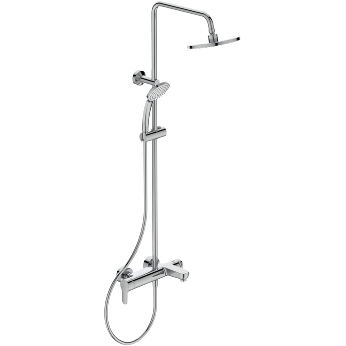Ideal Standard IdealRain Cerafine O Душевая система с настенным смесителем, верхним душем, держателем, лейкой для душа и шлангом, цвет: хром