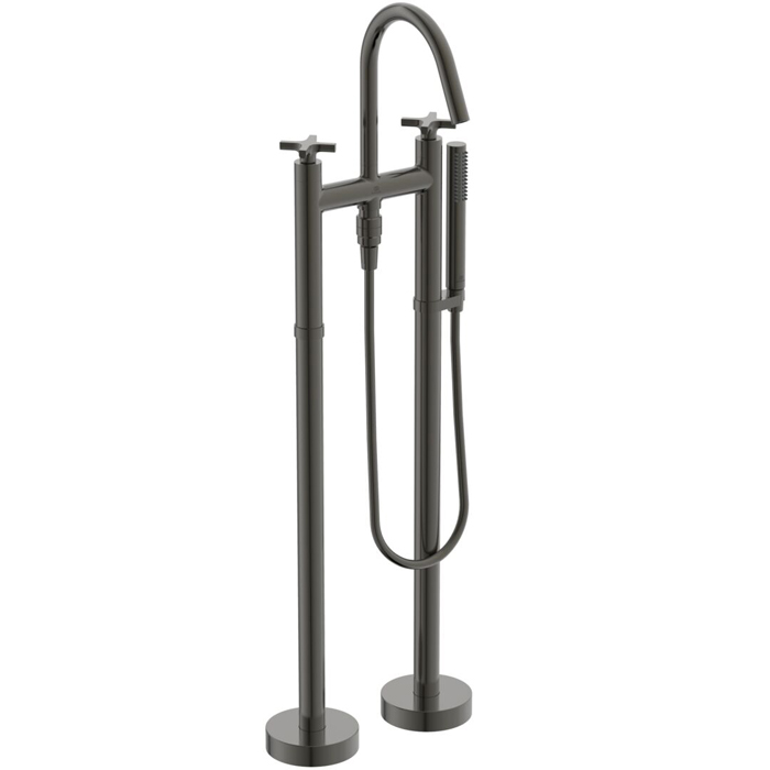 Ideal Standard Joy Neo Cмеситель для ванны, напольный, с ручным душем, шланг:, цвет: PVD Magnetic Grey