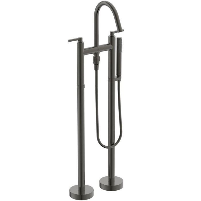 Ideal Standard Joy Neo Смеситель для ванны, напольный, с душевым набором, шлангом IDEALFLEX®, цвет: PVD Magnetic Grey