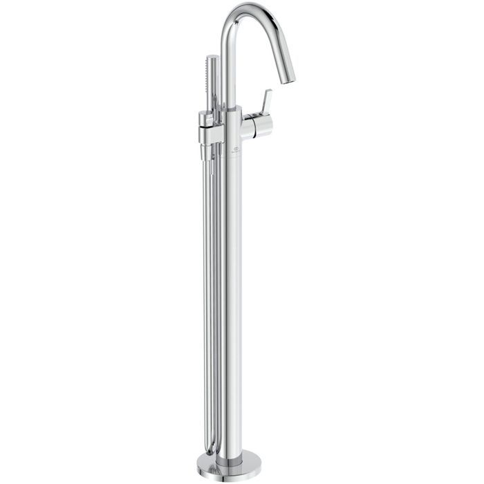 Ideal Standard Joy Смеситель для ванны, напольный, с ручным душем Stick, шланг для душа Idealflex, для монтажа с A6133NU, цвет: хром