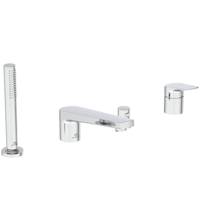 Ideal Standard La Dolce Vita Смеситель для ванны, на 4 отв, с ручным душем, шланго для душа, цвет: хром