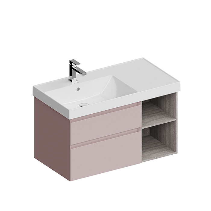 Kerama Marazzi Cubo Тумба подвесная, левая, цвет: мальва матовая