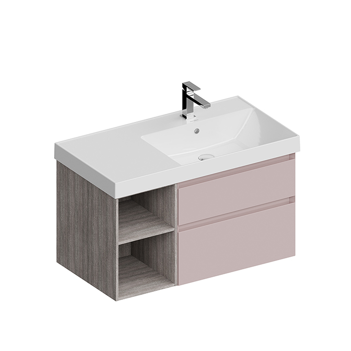 Kerama Marazzi Cubo Тумба подвесная, правая, цвет: мальва матовая