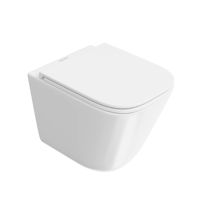 Kerama Marazzi Cubo Унитаз, подвесной, смыв торнадо, с крепежом и сиденьем, цвет: белый глянцевый
