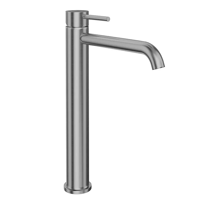 Kerama Marazzi Eterna Смеситель для раковины, высокий, 1 отв, без донного клапана, цвет: нержавеющая сталь