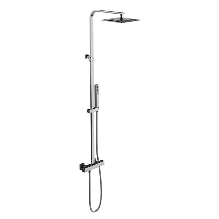 Kerama Marazzi Futura Душевая стойка, верхний душ, с термостатическим смесителем, ручным душем и держателем, цвет: хром
