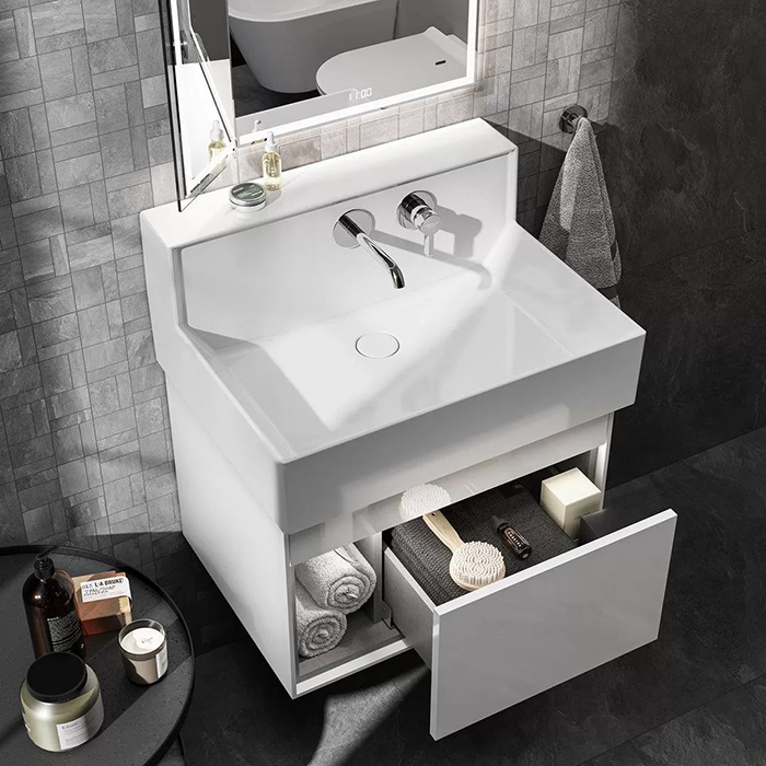 Kerama Marazzi Logica M Тумба подвесная, с раковиной, цвет: белоснежный