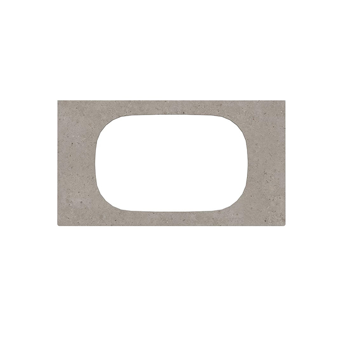 Kerama Marazzi Magica Столешница из керамогранита для встраиваемых раковин сверху Риккарди, без отв, цвет: серый матовый