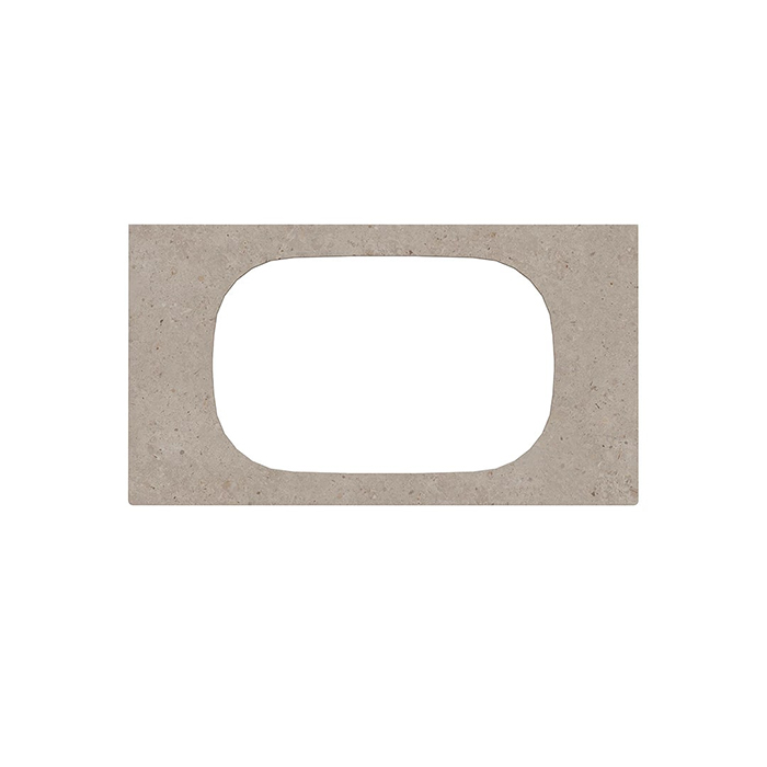 Kerama Marazzi Magica Столешница из керамогранита для встраиваемых раковин сверху Риккарди, без отв, цвет: бежевый матовый