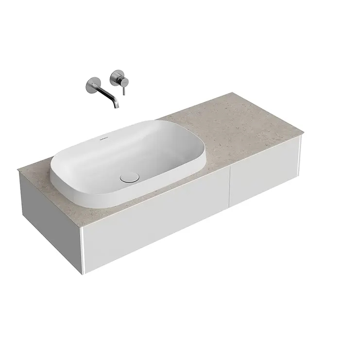 Kerama Marazzi Magica Тумба подвесная, 2 ящика, цвет: утренний серый матовый