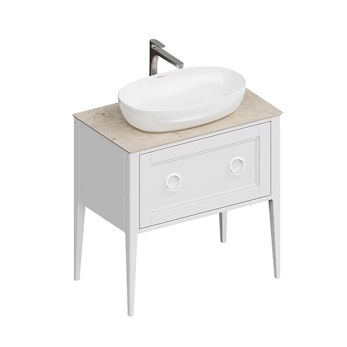 Kerama Marazzi Plaza Classic Тумба напольная, 1+1 ящик, цвет: белый матовая