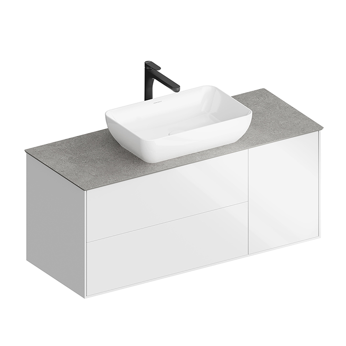 Kerama Marazzi PLAZA Modern Тумба подвесная, 3 ящика, цвет: белый / дуб виченце