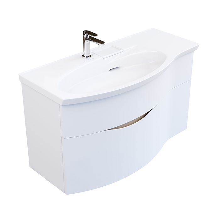 Kerama Marazzi Riva Тумба подвесная, левая, с раковиной, цвет: белый матовый