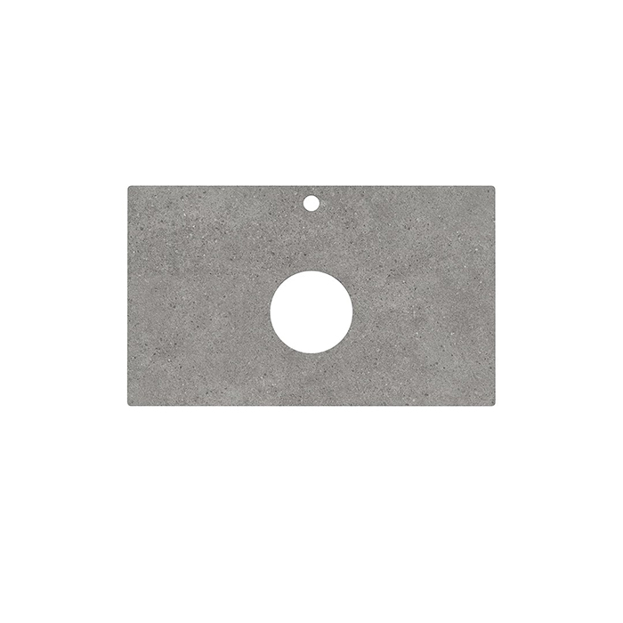 Kerama Marazzi Столешница из керамогранита для накладных раковин Фондамента, с 1 отв, цвет: серый натуральный