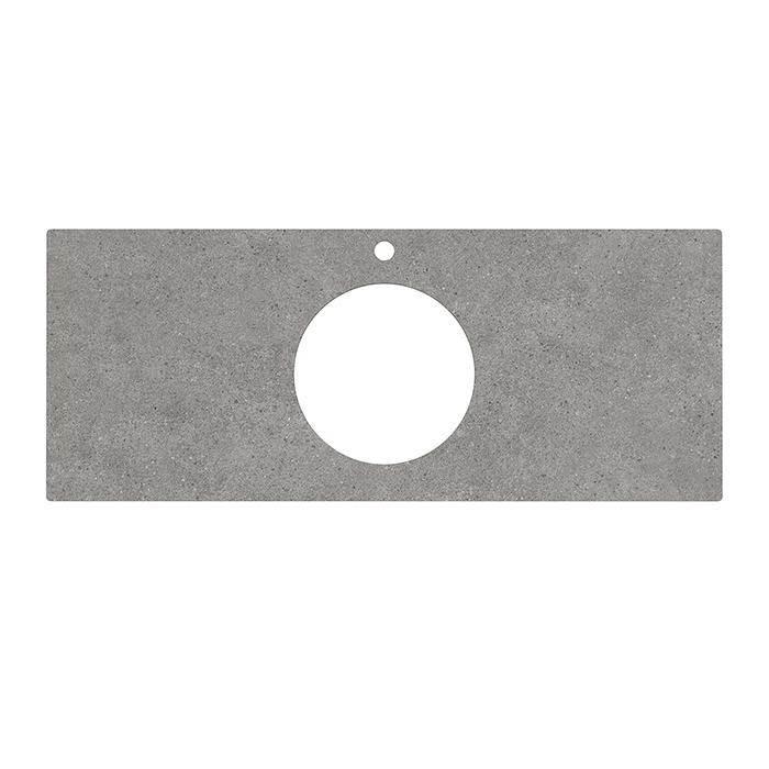 Kerama Marazzi Столешница из керамогранита для накладных раковин Фондамента, с 1 отв, цвет: серый натуральный