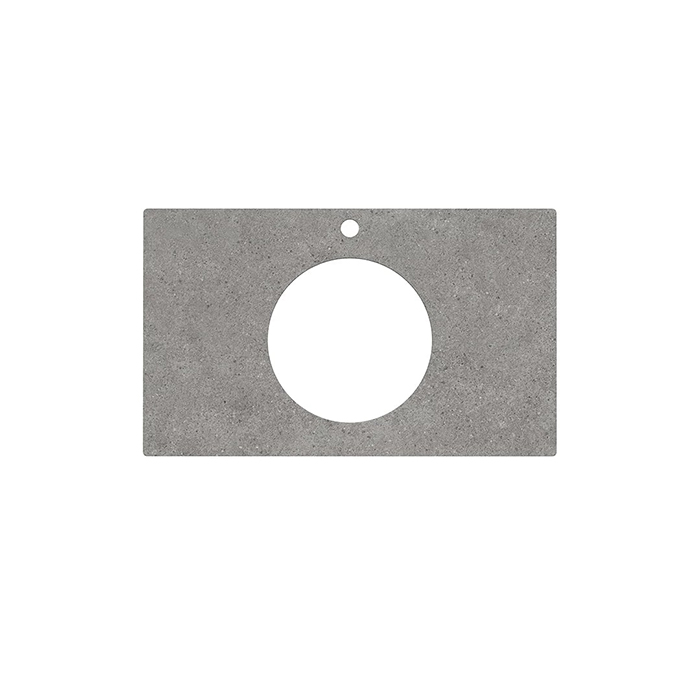Kerama Marazzi Столешница из керамогранита для накладных раковин Фондамента, с 1 отв, цвет: серый натуральный