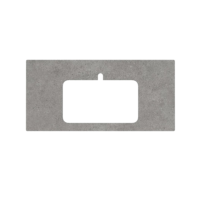 Kerama Marazzi Столешница из керамогранита для встраиваемых раковин сверху Фондамента, с 1 отв, цвет: серый натуральный