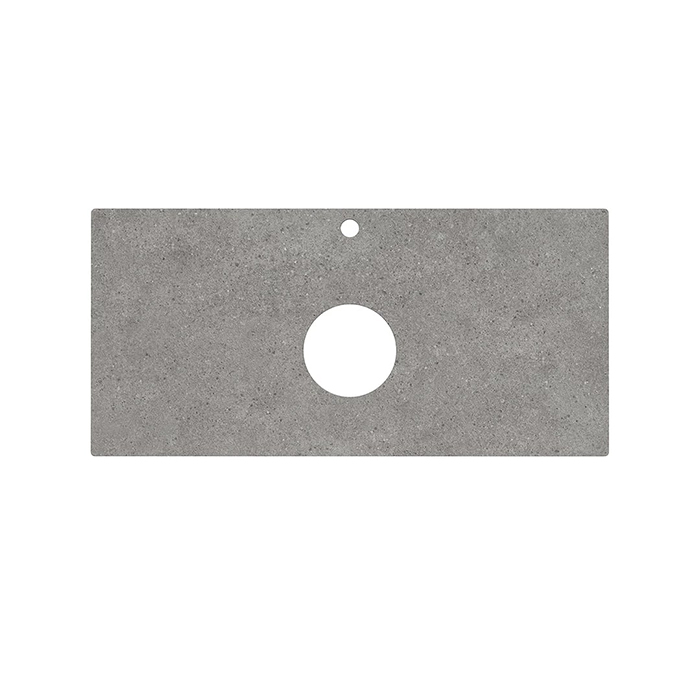 Kerama Marazzi Столешница из керамогранита для накладных раковин Фондамента, с 1 отв, цвет: серый натуральный