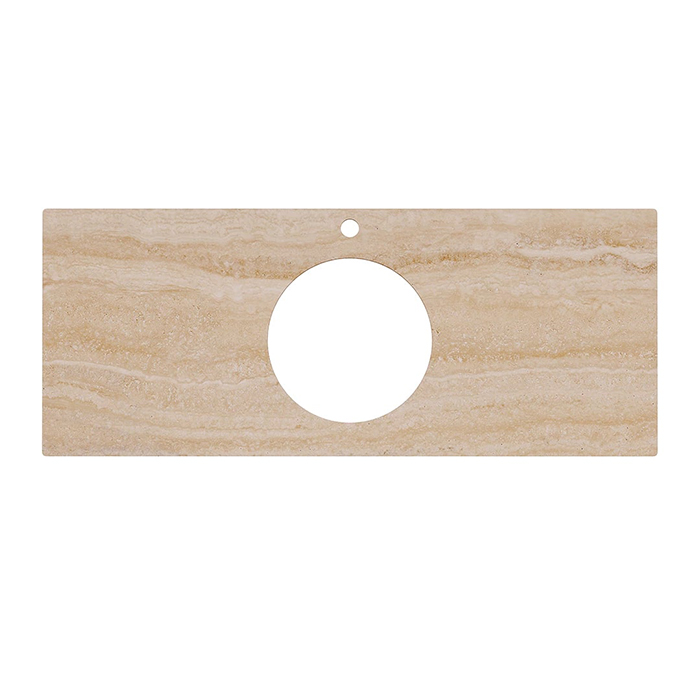 Kerama Marazzi Столешница из керамогранита для накладных раковин Риальто, с 1 отв, цвет: бежевый натуральный