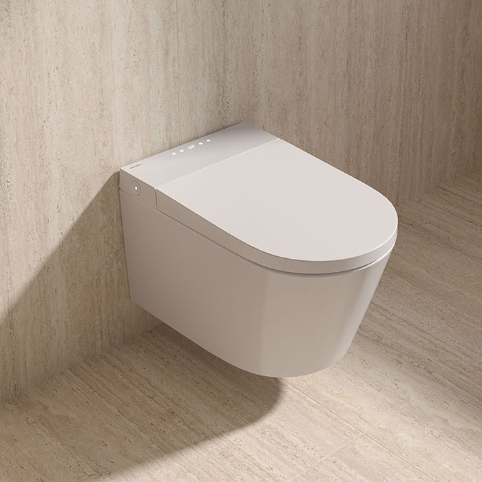 Kerama Marazzi ТекВейв Умный унитаз, подвесной, торнадо, с дистанционным управлением, цвет: белый глянцевый