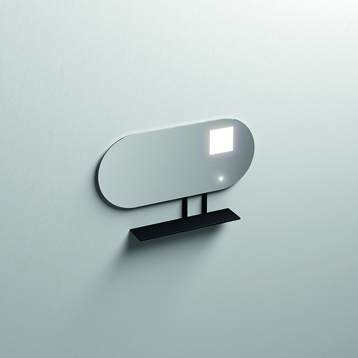 Kerasan Mirrors Зеркало, с черной матовой полкой, с LED подсветкой и сенс выкл