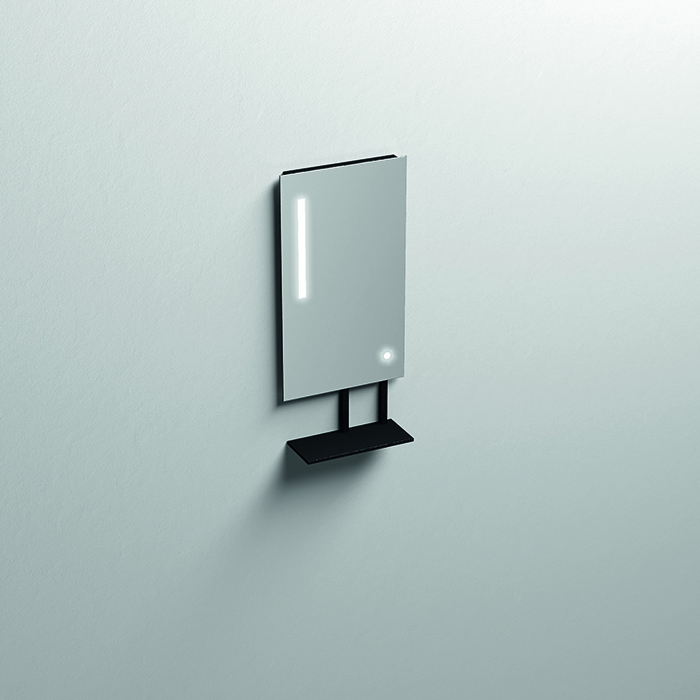 Kerasan Mirrors Зеркало, с черной матовой полкой, с LED подсветкой и сенс выкл