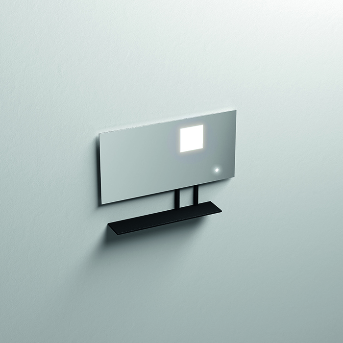 Kerasan Mirrors Зеркало, с черной матовой полкой, с LED подсветкой и сенс выкл