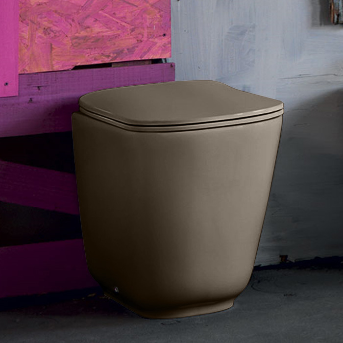 Kerasan Tribeca Унитаз напольный пристенный, безободковый, c креплением WB5N, цвет: Nocciola