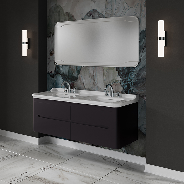 Kerasan Waldorf Комплект подвесной мебели, с 4 ящиками, цвет:черный матовый