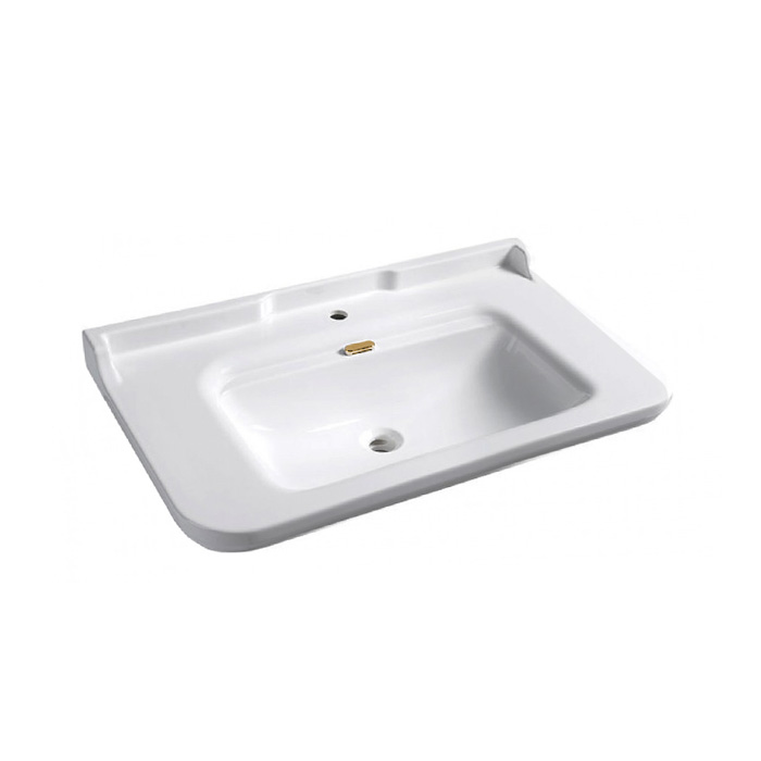 Kerasan Waldorf Раковина, 1 отв, керамическая, цвет: белый/золото