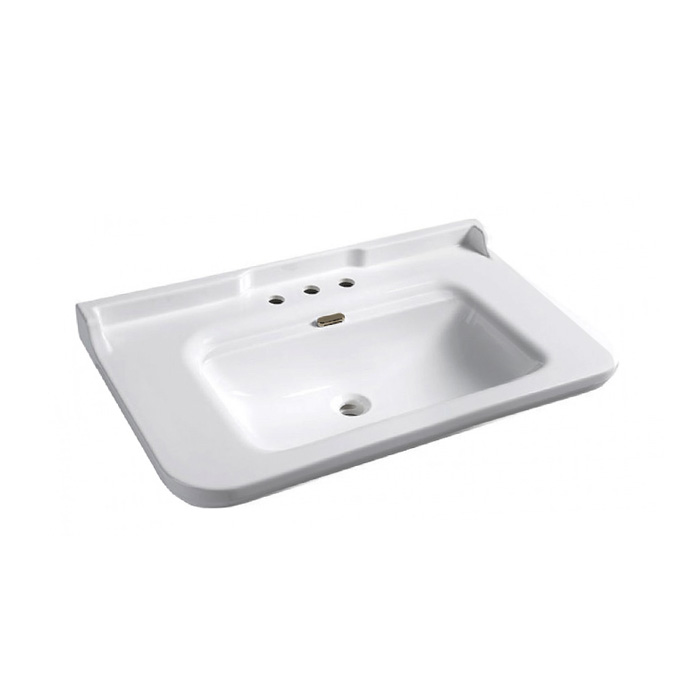 Kerasan Waldorf Раковина, 3 отв, керамическая, цвет: белый/бронза