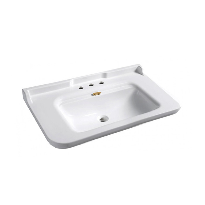 Kerasan Waldorf Раковина, 3 отв, керамическая, цвет: белый/золото