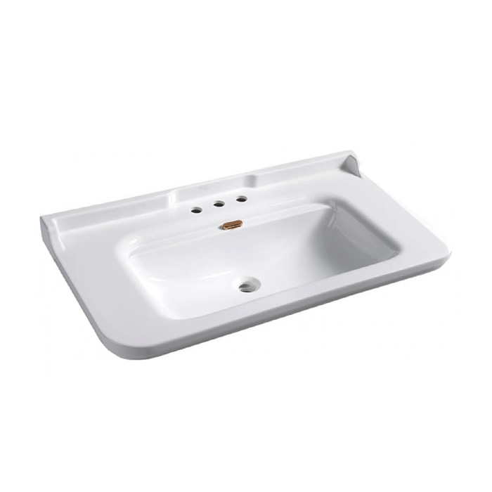 Kerasan Waldorf Раковина, 3 отв, керамическая, цвет: белый/бронза