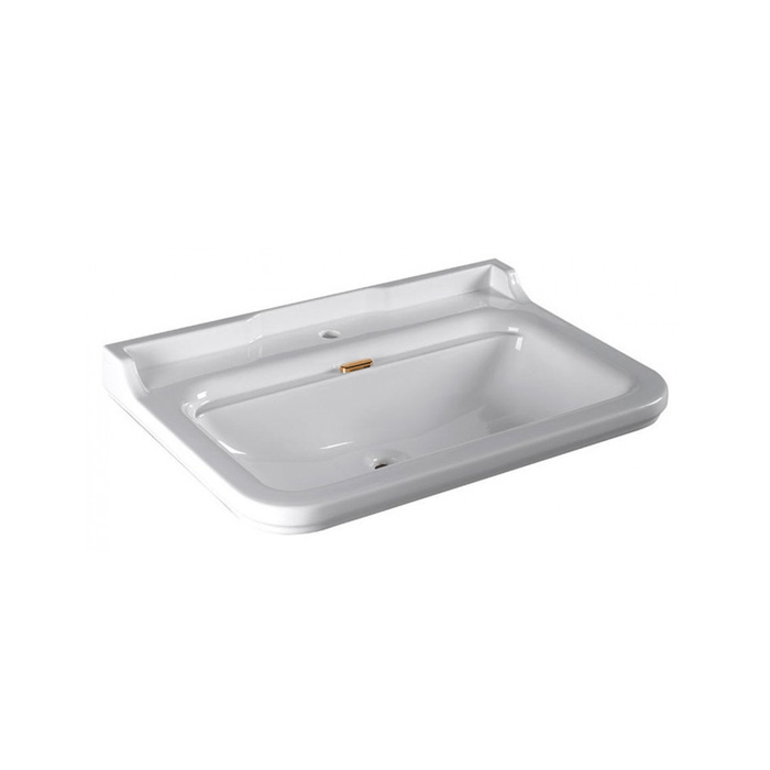 Kerasan Waldorf Раковина, 1 отв, керамическая, цвет: белый/золото