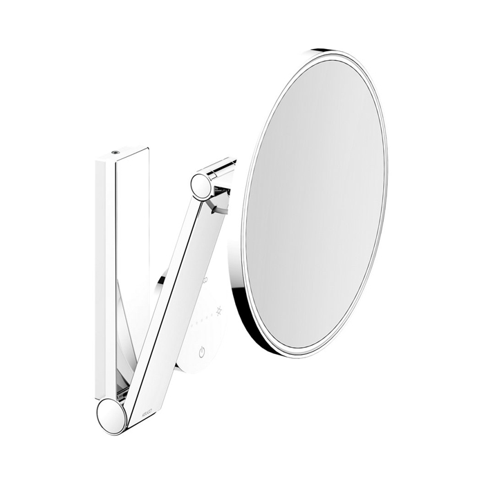 Keuco iLook_move Косметическое зеркало, подвесное, с подсветкой, круглое скрытое подкл, IP 24, 3ой рычаг, увеличение x5 цвет: хром