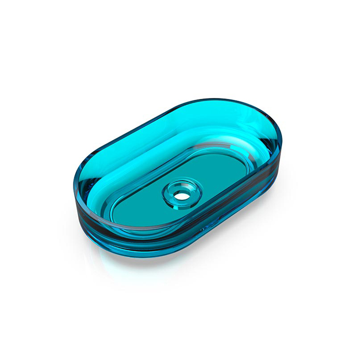 Knief Ellipse Shape Раковина накладная, без отв, из полимерного материала, цвет: Aquamarin Blue # 100